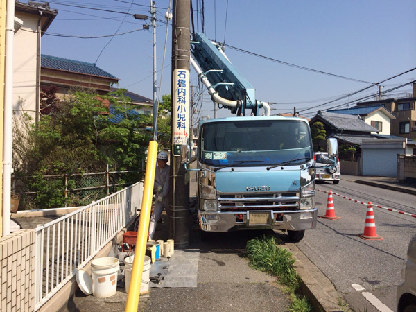 幕張町　積水ハウス配管による打設工事