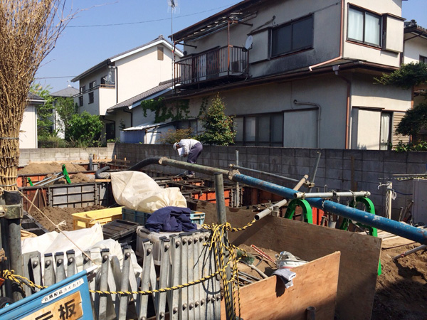 幕張町　積水ハウス配管による打設工事