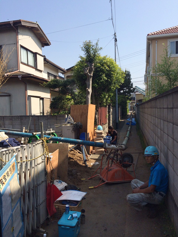 幕張町　積水ハウス配管による打設工事