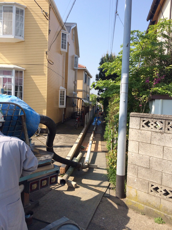 幕張町　積水ハウス配管による打設工事